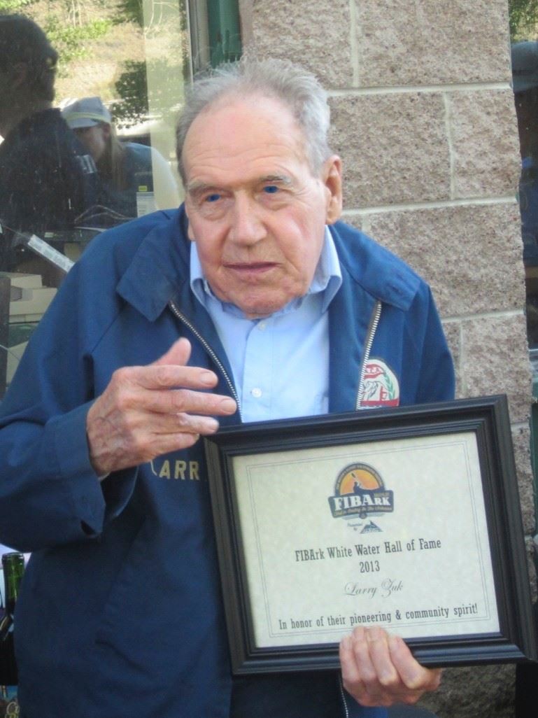 Larry Zuk inducted into the FIBArk White Water Hall of Fame in 2013 